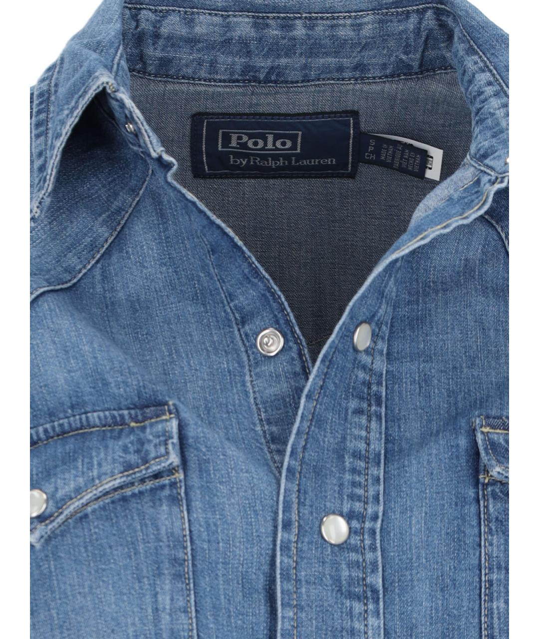 POLO RALPH LAUREN Синяя хлопковая рубашка, фото 4
