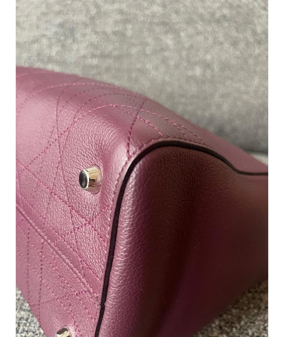 CHRISTIAN DIOR Бордовая кожаная сумка тоут, фото 7