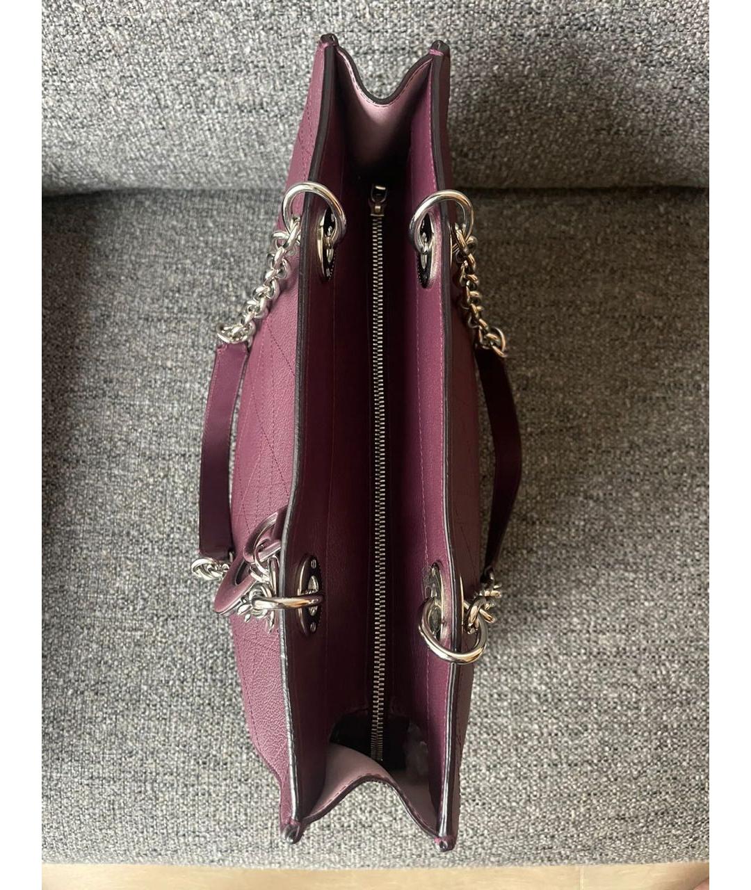CHRISTIAN DIOR Бордовая кожаная сумка тоут, фото 8