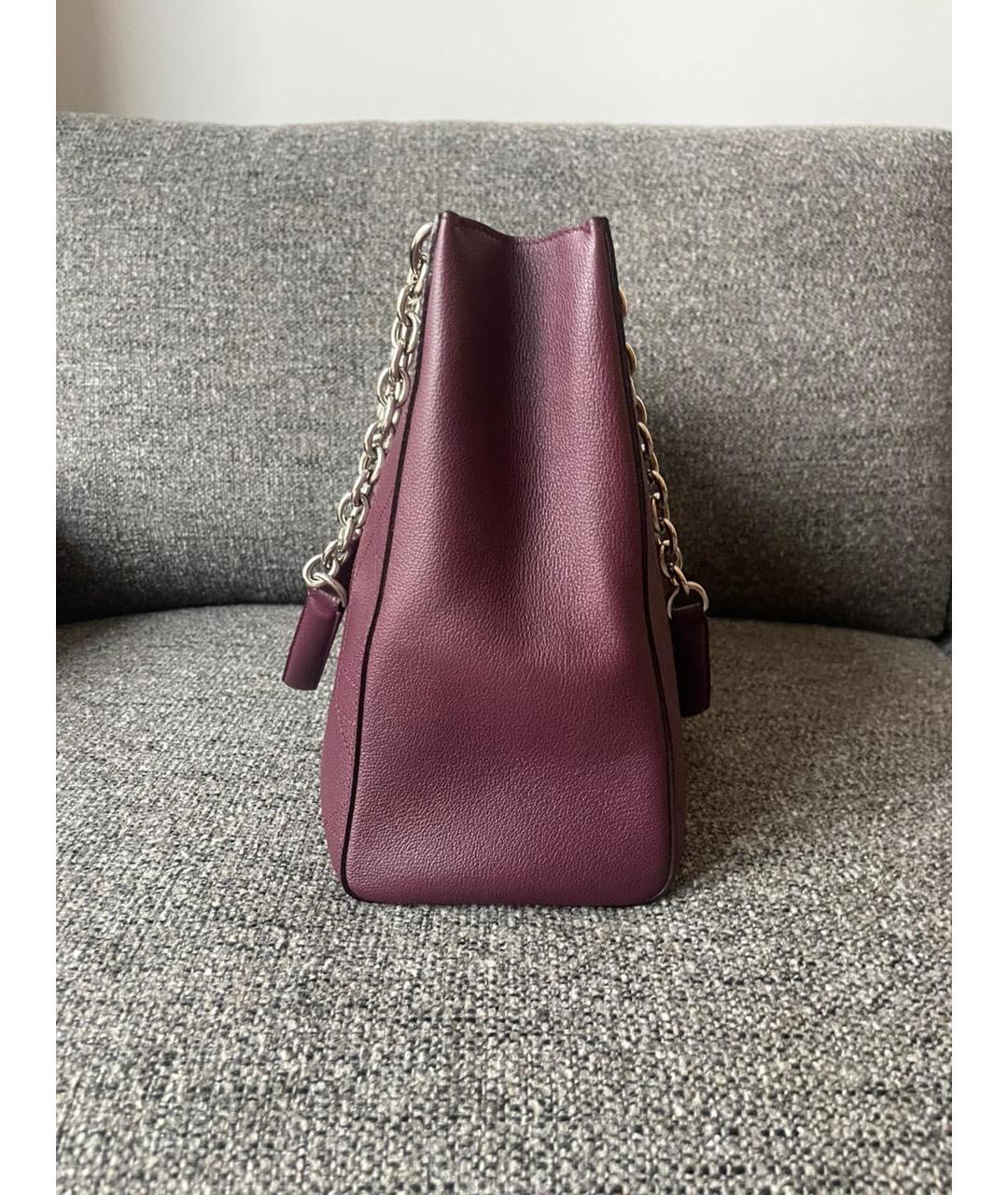 CHRISTIAN DIOR Бордовая кожаная сумка тоут, фото 6