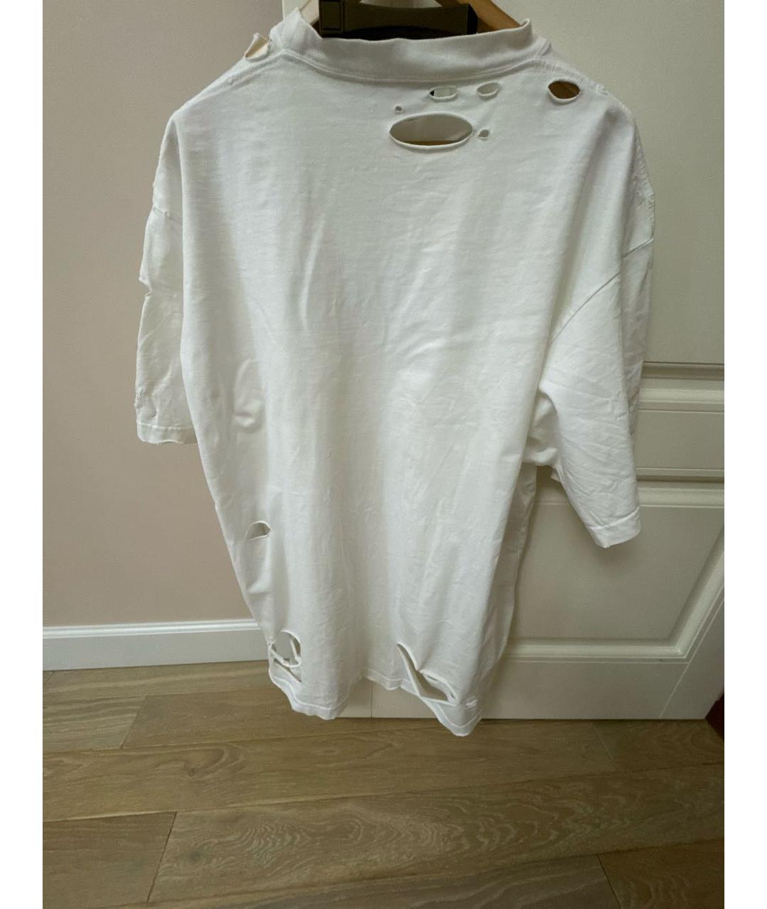 BALENCIAGA Белая хлопковая футболка, фото 2