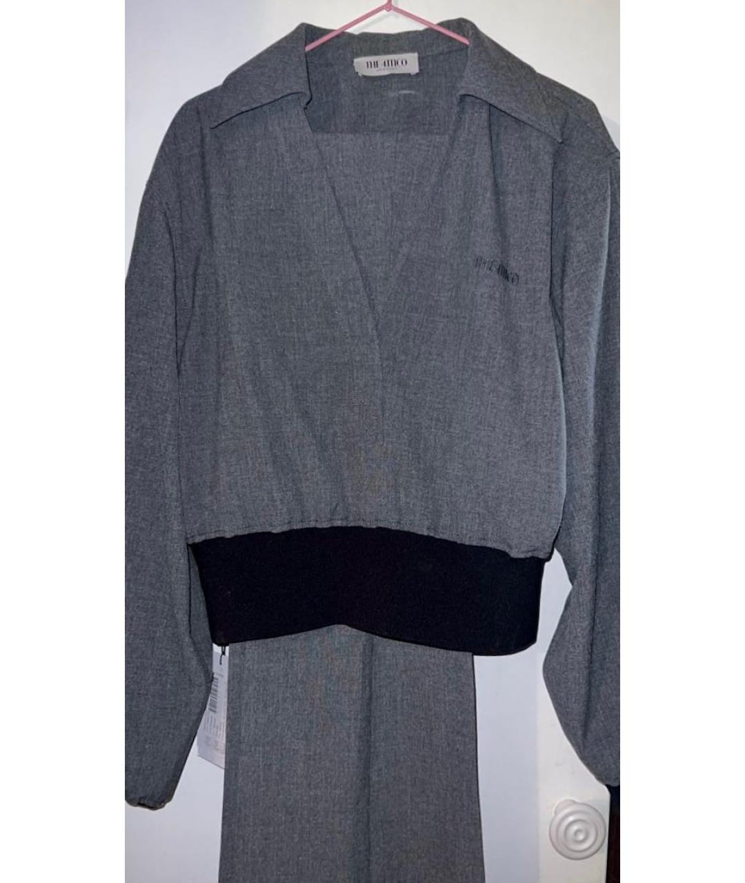 THE ATTICO Серый полиэстеровый костюм с брюками, фото 5