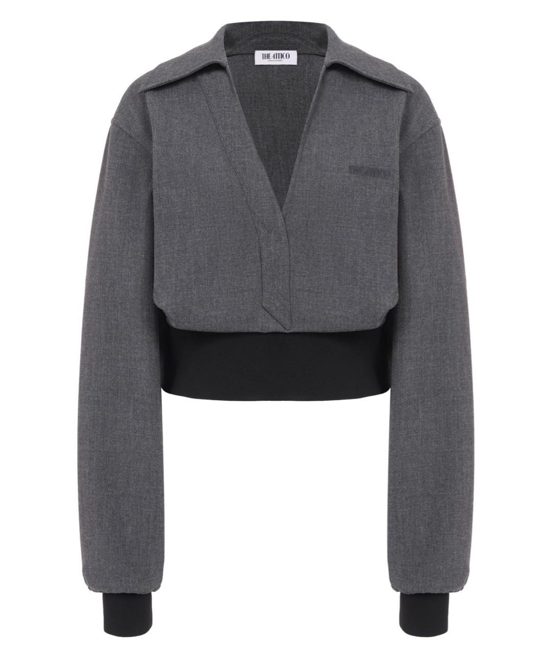 THE ATTICO Серый полиэстеровый костюм с брюками, фото 7