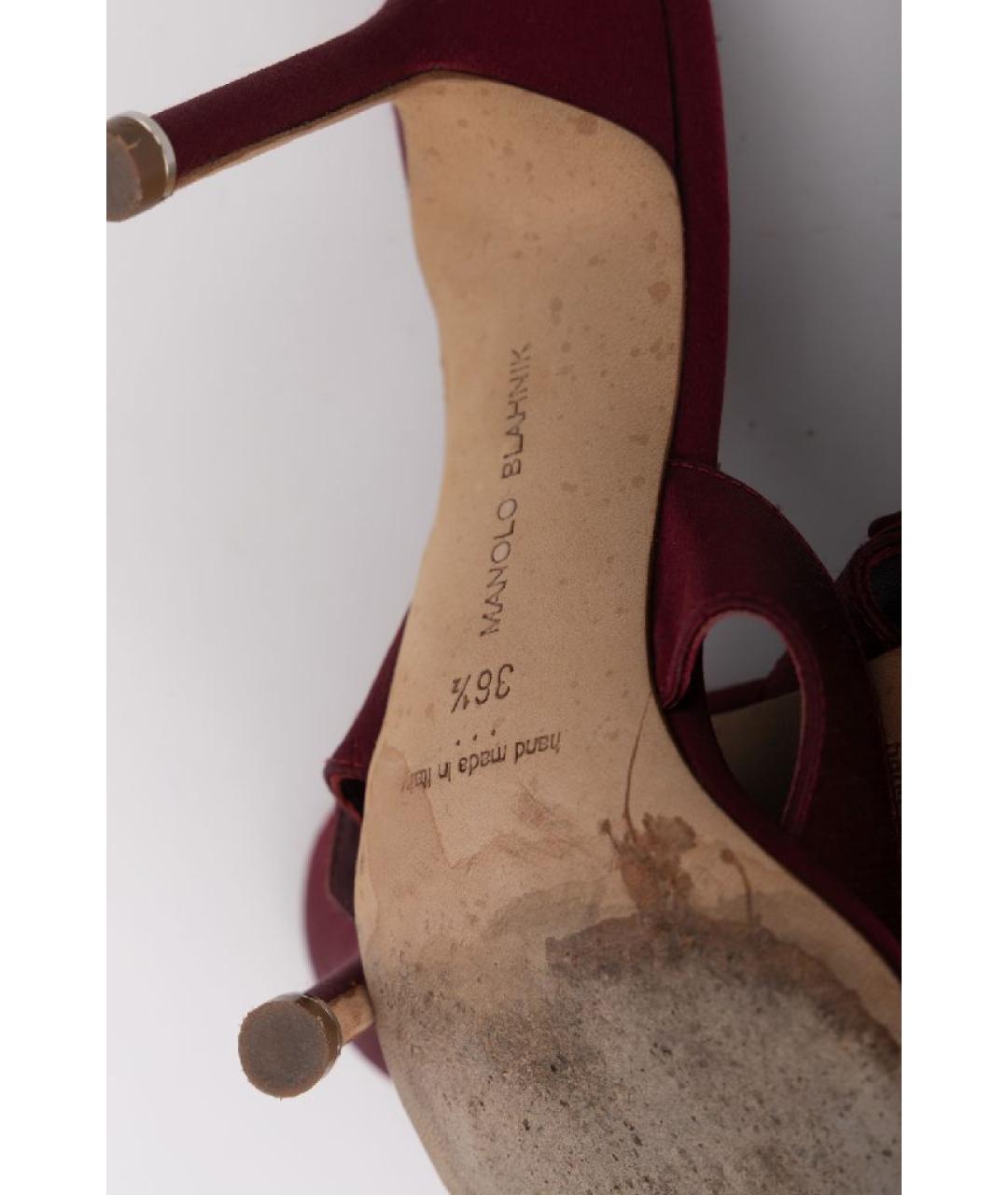 MANOLO BLAHNIK Бордовые замшевые мюли, фото 7