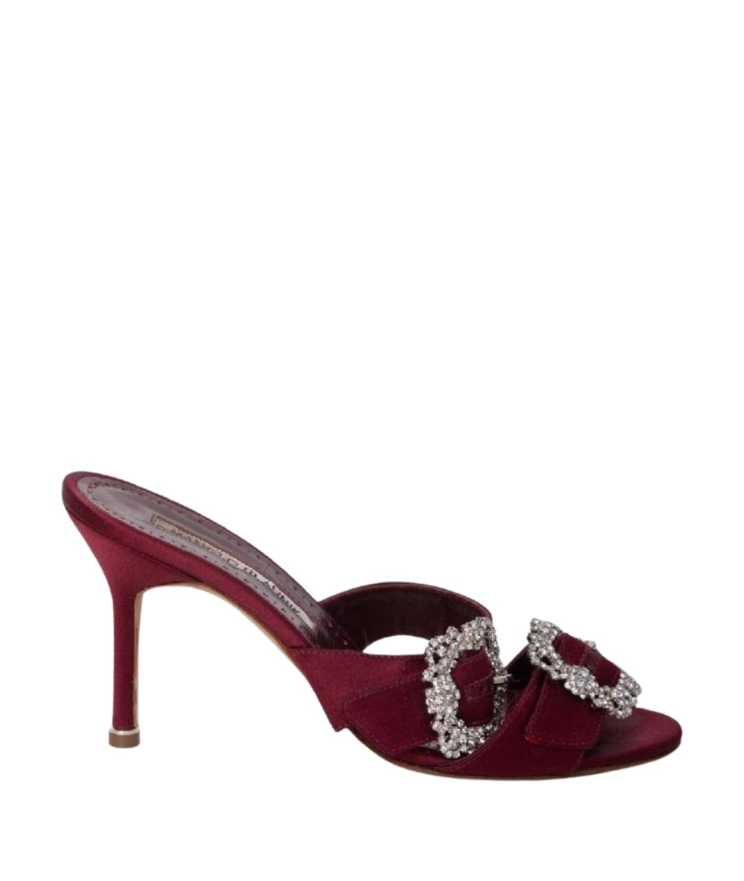 MANOLO BLAHNIK Бордовые замшевые мюли, фото 1