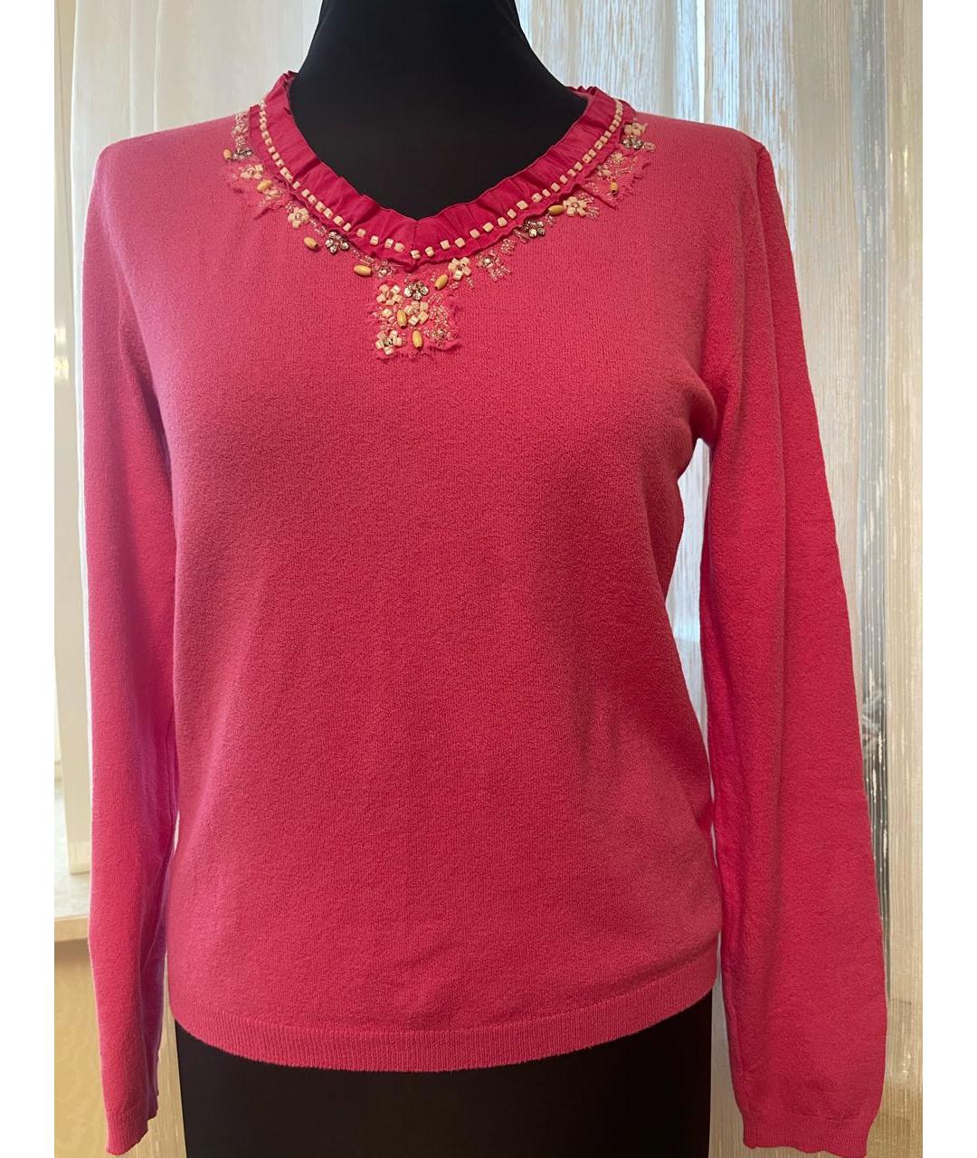 BLUMARINE Коралловый хлопко-эластановый джемпер / свитер, фото 9