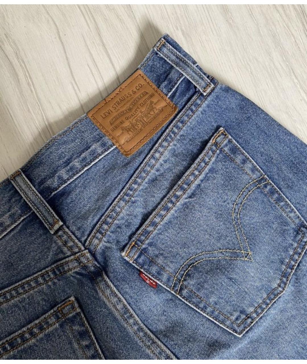 LEVI'S Синяя хлопковая юбка мини, фото 3