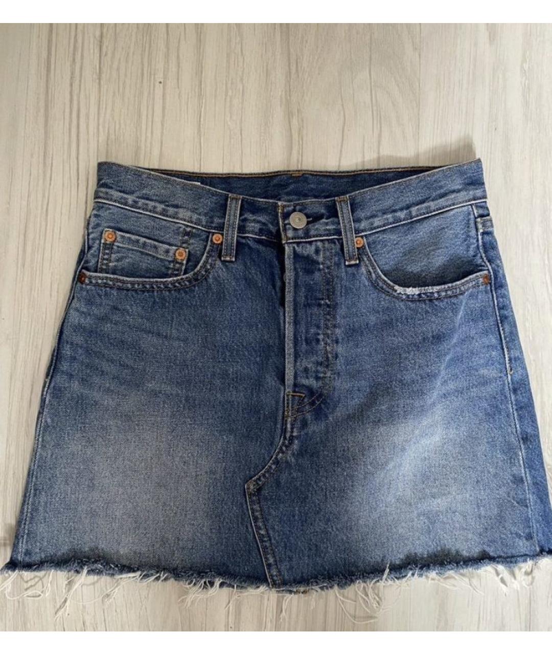 LEVI'S Синяя хлопковая юбка мини, фото 6