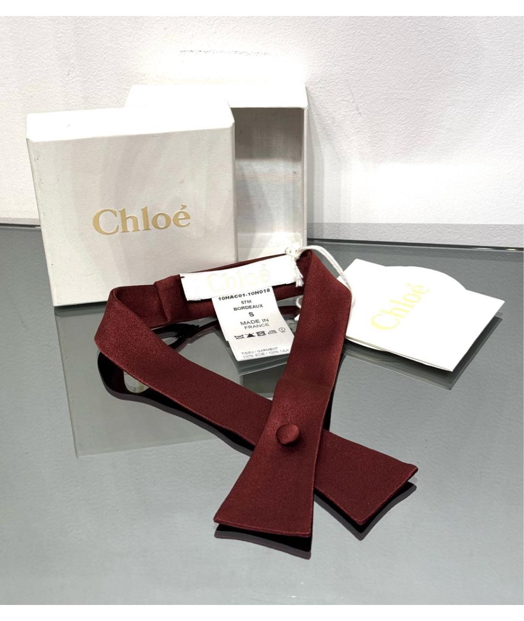 CHLOE Красный шелковый воротник, фото 4