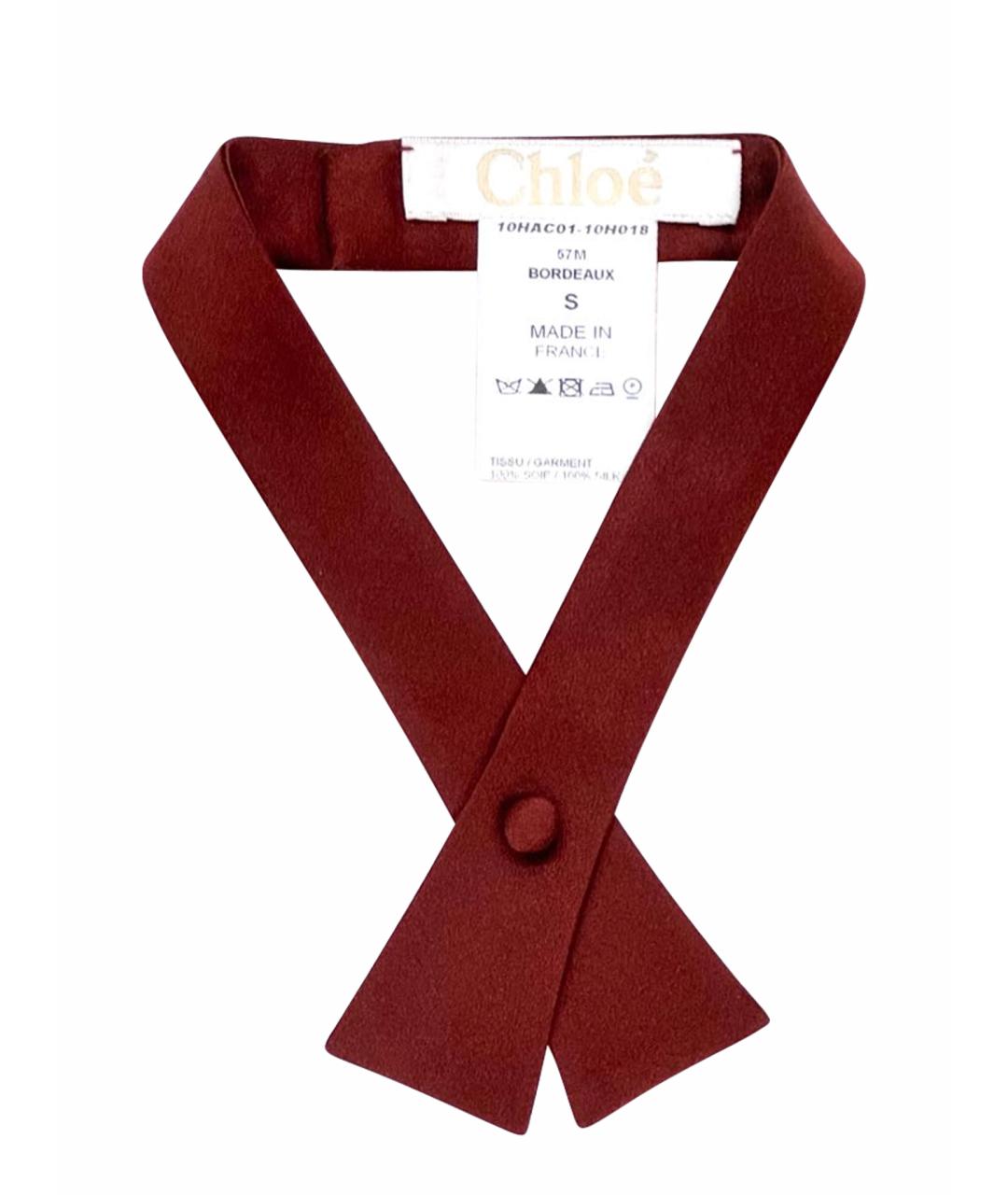 CHLOE Красный шелковый воротник, фото 1