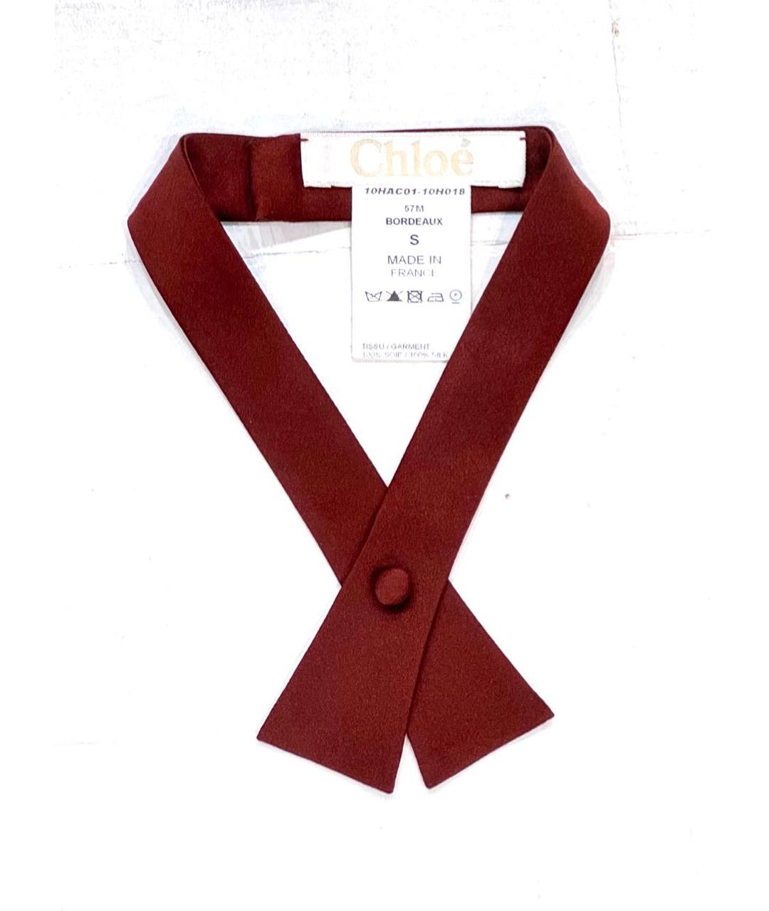 CHLOE Красный шелковый воротник, фото 7