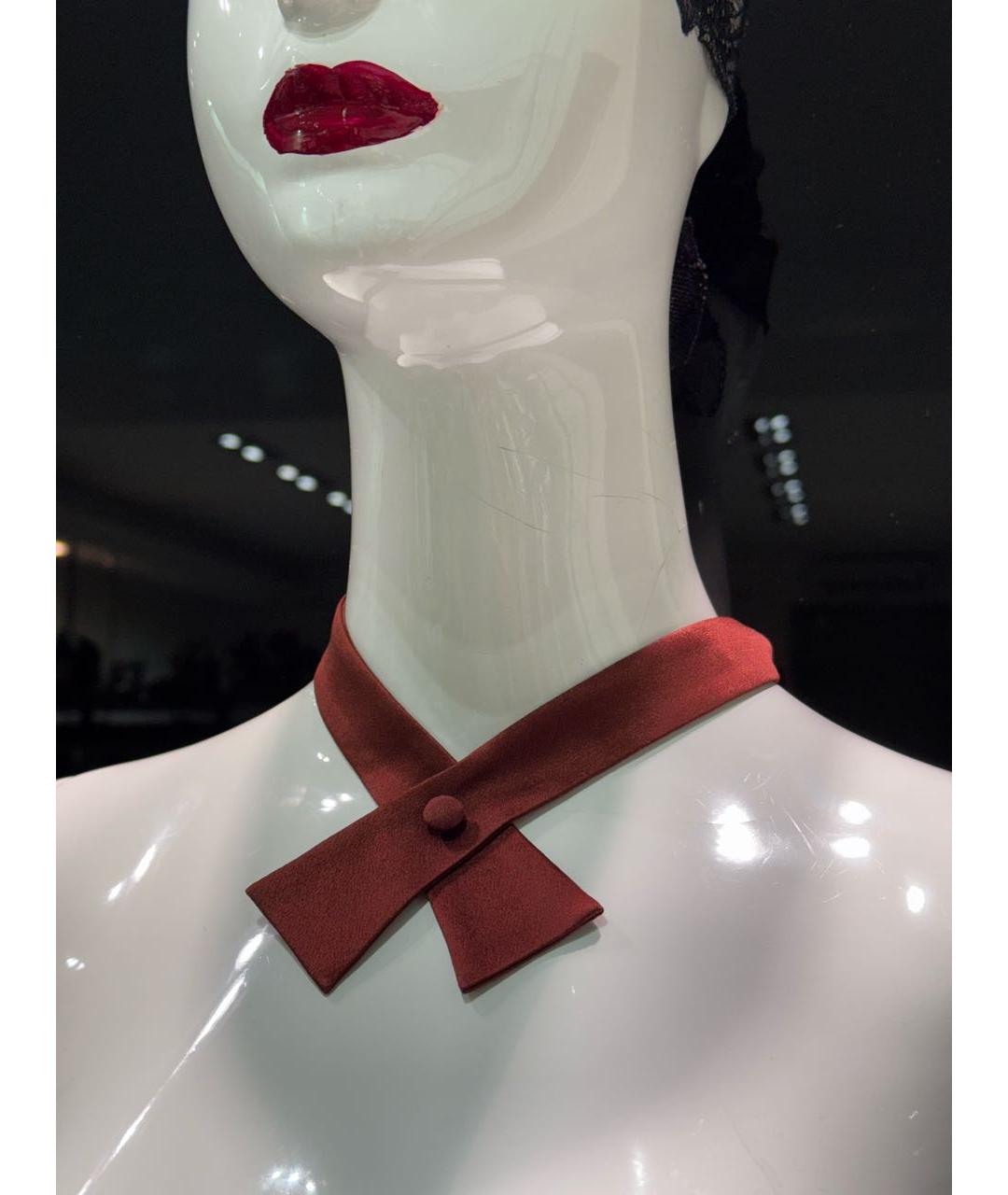 CHLOE Красный шелковый воротник, фото 6