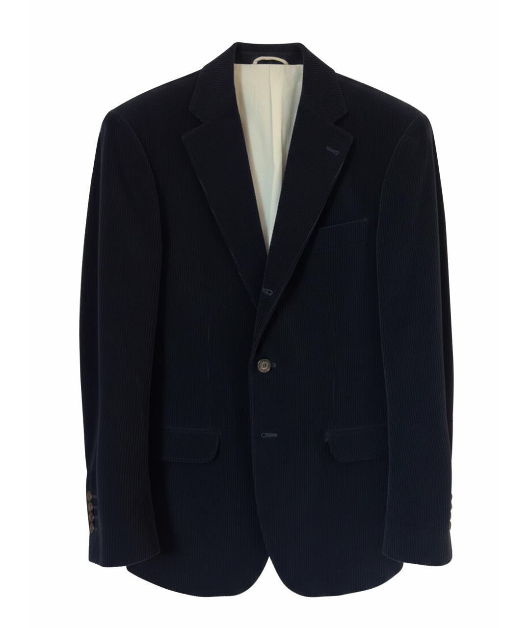 BRUNELLO CUCINELLI Темно-синий хлопковый пиджак, фото 1