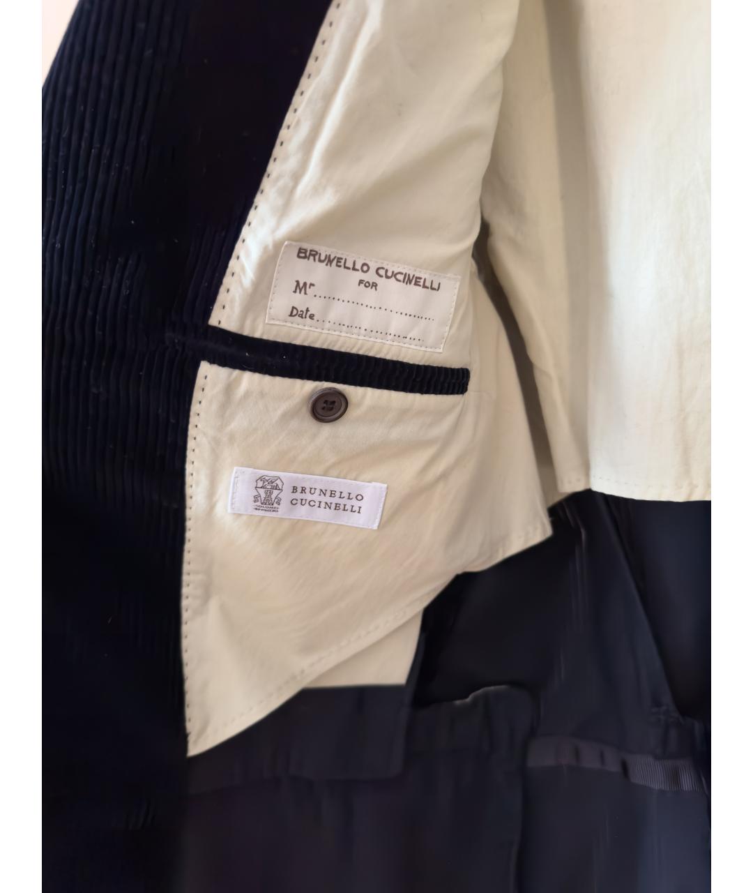 BRUNELLO CUCINELLI Темно-синий хлопковый пиджак, фото 3