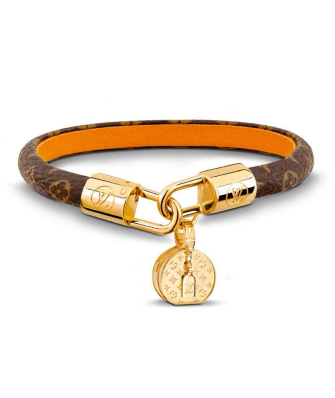 LOUIS VUITTON Коричневый кожаный браслет, фото 1