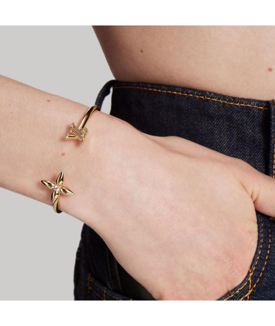 LOUIS VUITTON Золотой металлический браслет, фото 3