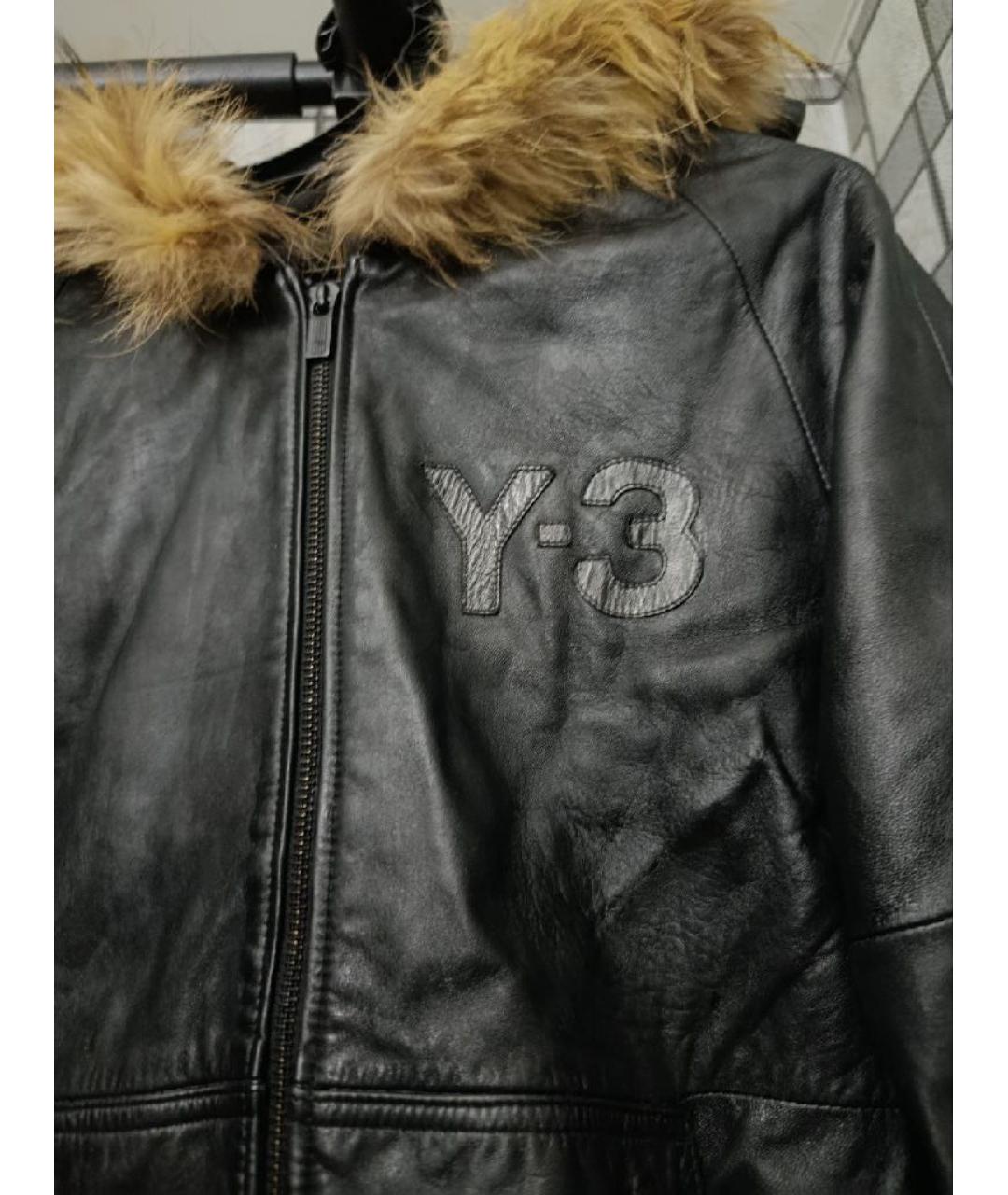 Y-3 Черная кожаная куртка, фото 4