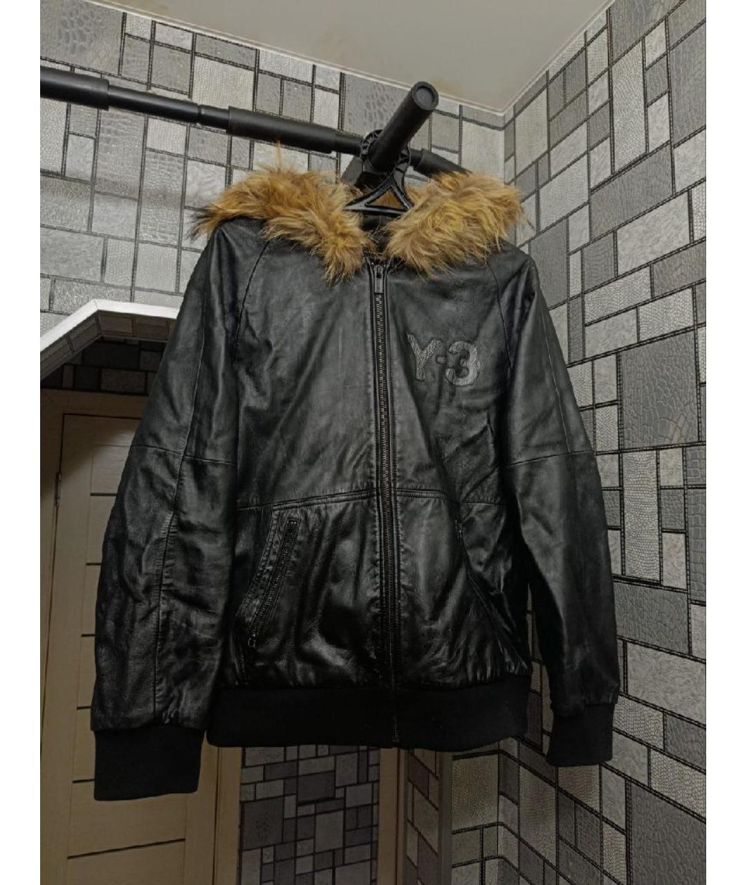 Y-3 Черная кожаная куртка, фото 7