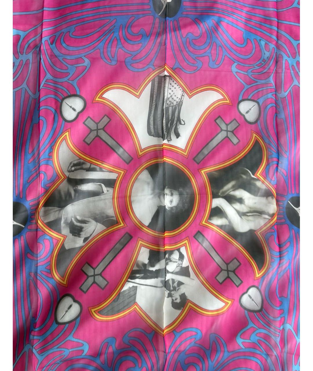 CHROME HEARTS Розовый шелковый платок, фото 3