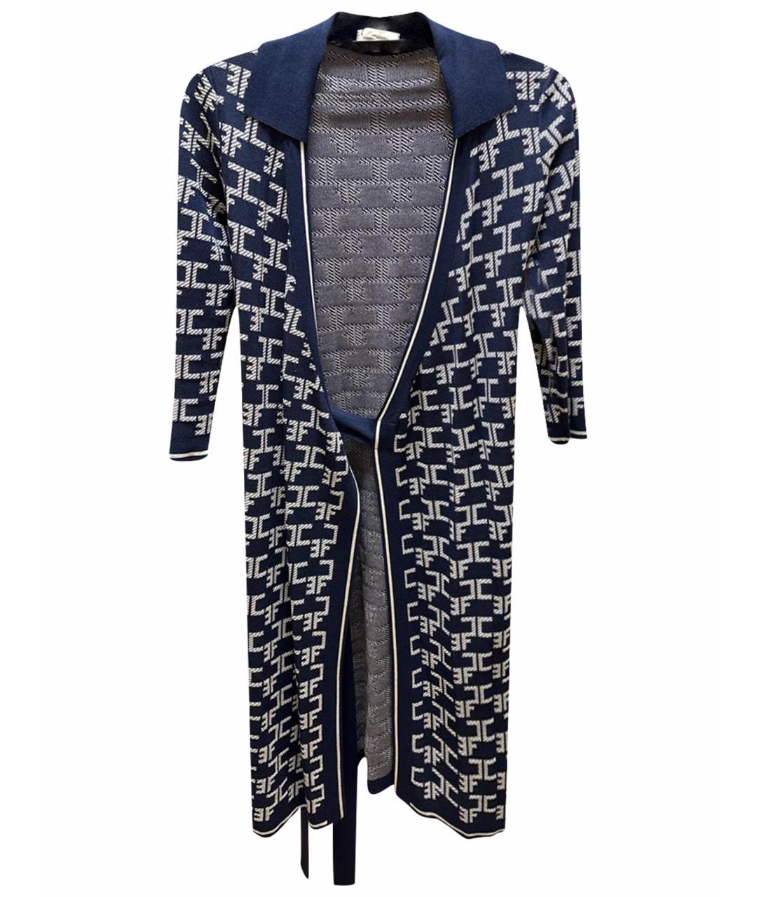 ELISABETTA FRANCHI Темно-синее вискозное повседневное платье, фото 1