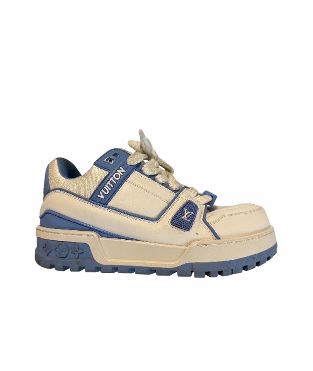 LOUIS VUITTON Голубые кожаные кроссовки, фото 1