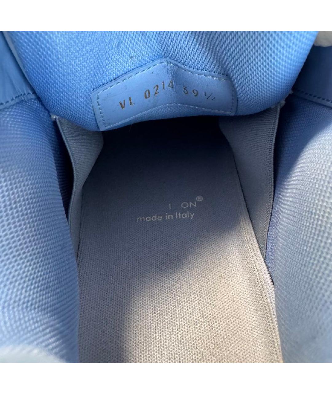 LOUIS VUITTON Голубые кожаные кроссовки, фото 5