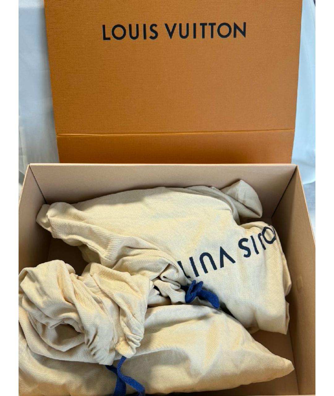 LOUIS VUITTON Голубые кожаные кроссовки, фото 7