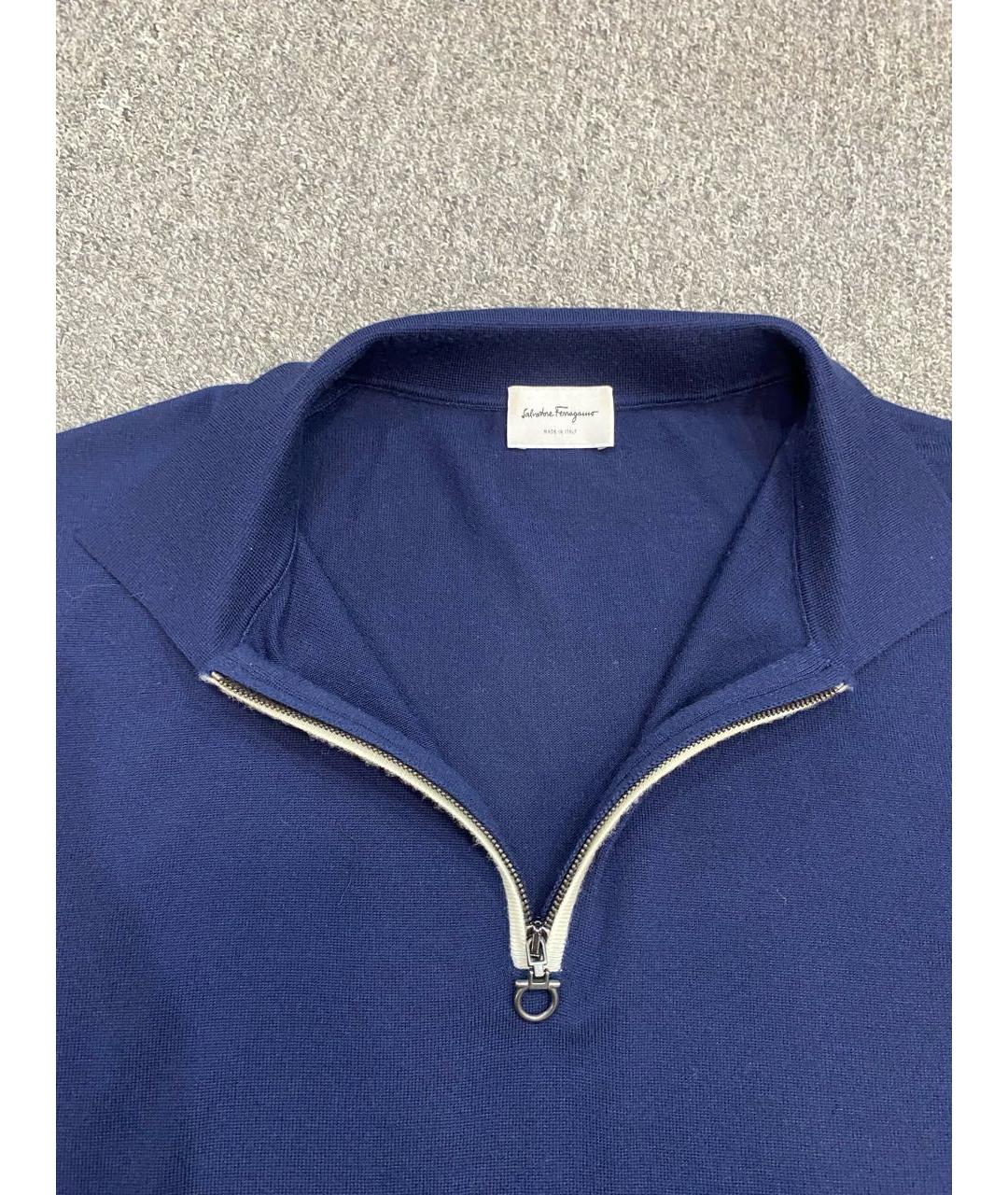 FERRAGAMO Темно-синее поло с коротким рукавом, фото 3