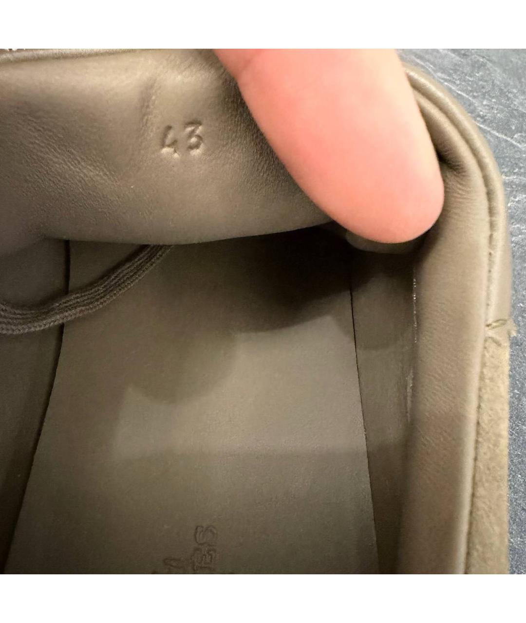 HERMES Коричневые замшевые низкие кроссовки / кеды, фото 7