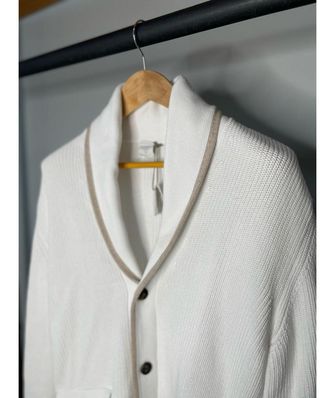 ELEVENTY Белый хлопковый кардиган, фото 5