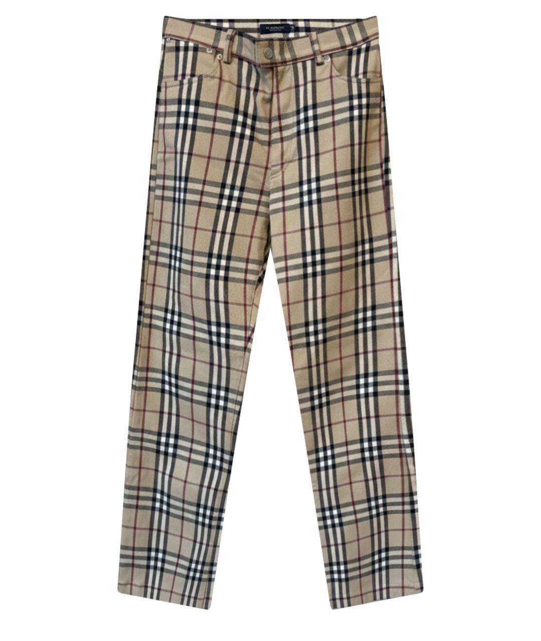 BURBERRY Мульти хлопковые брюки узкие, фото 1
