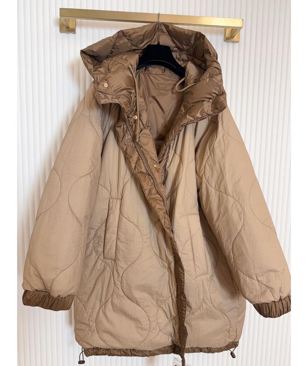 WEEKEND MAX MARA Бежевый полиэстеровый пуховик, фото 8