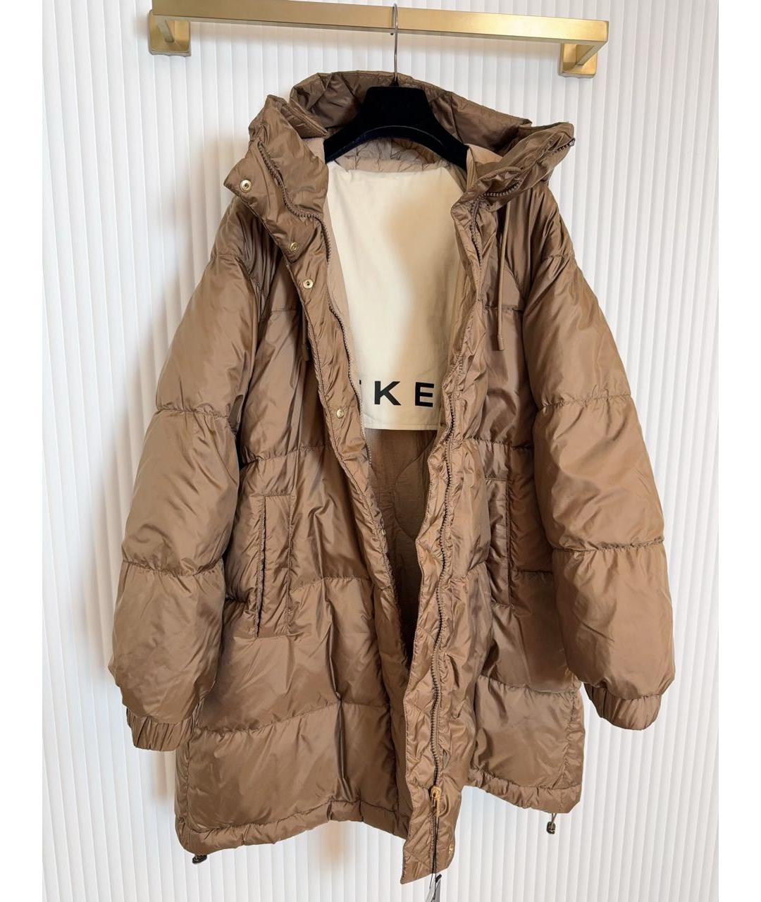 WEEKEND MAX MARA Бежевый полиэстеровый пуховик, фото 2