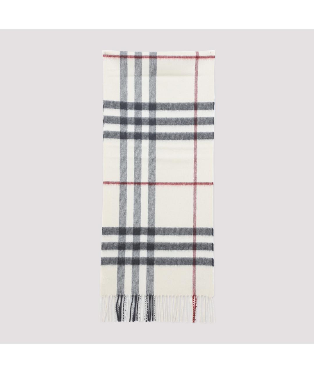 BURBERRY Белый кашемировый шарф, фото 2