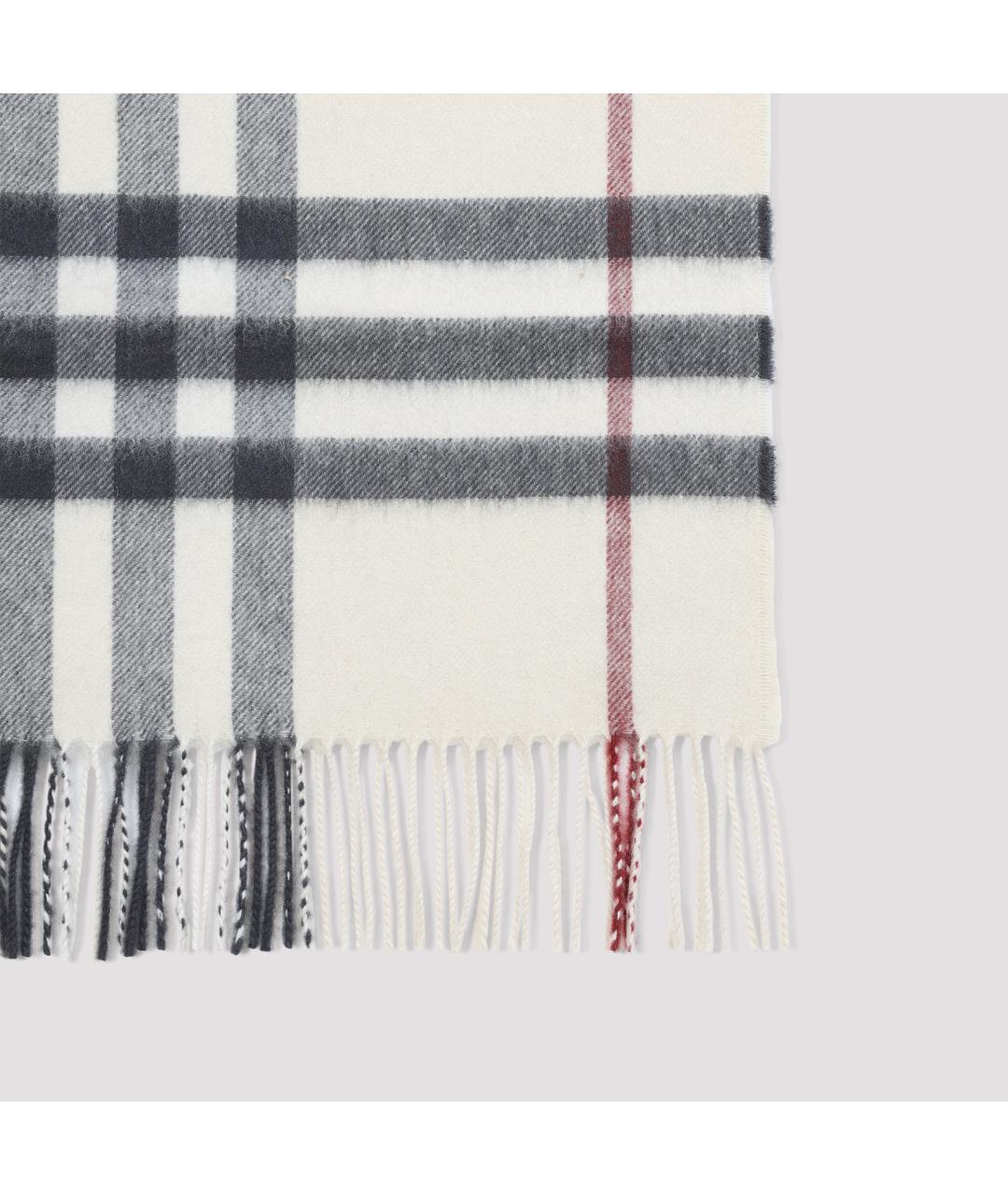 BURBERRY Белый кашемировый шарф, фото 3