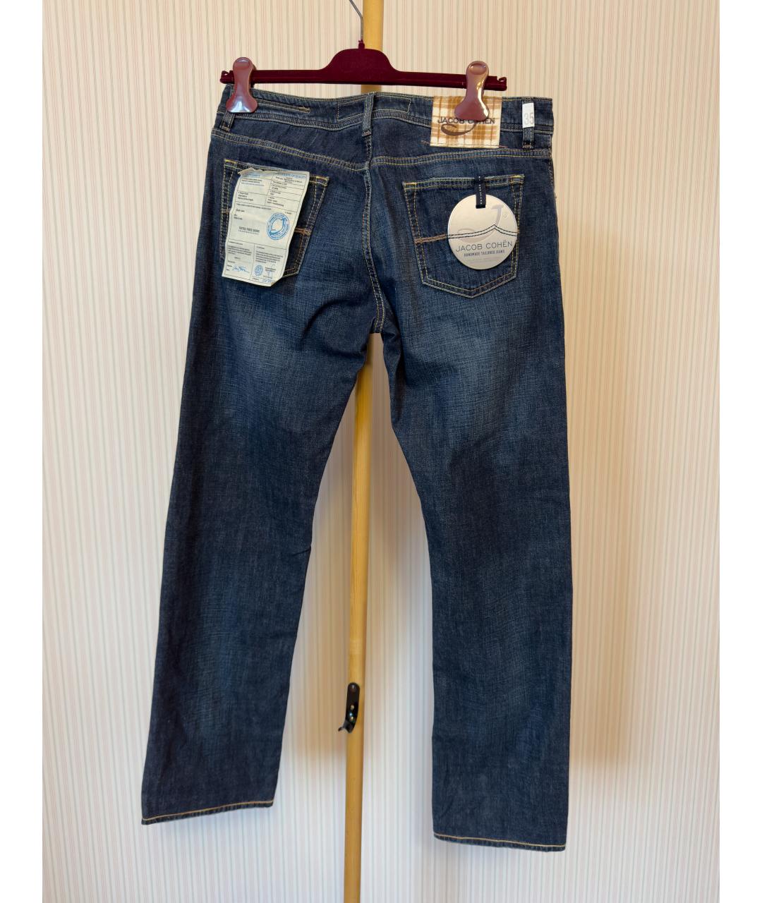 JACOB COHEN Синие хлопковые прямые джинсы, фото 2