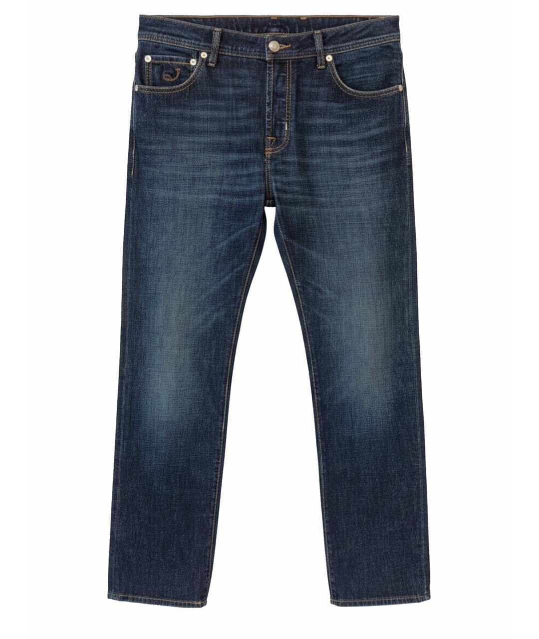 JACOB COHEN Синие хлопковые прямые джинсы, фото 1