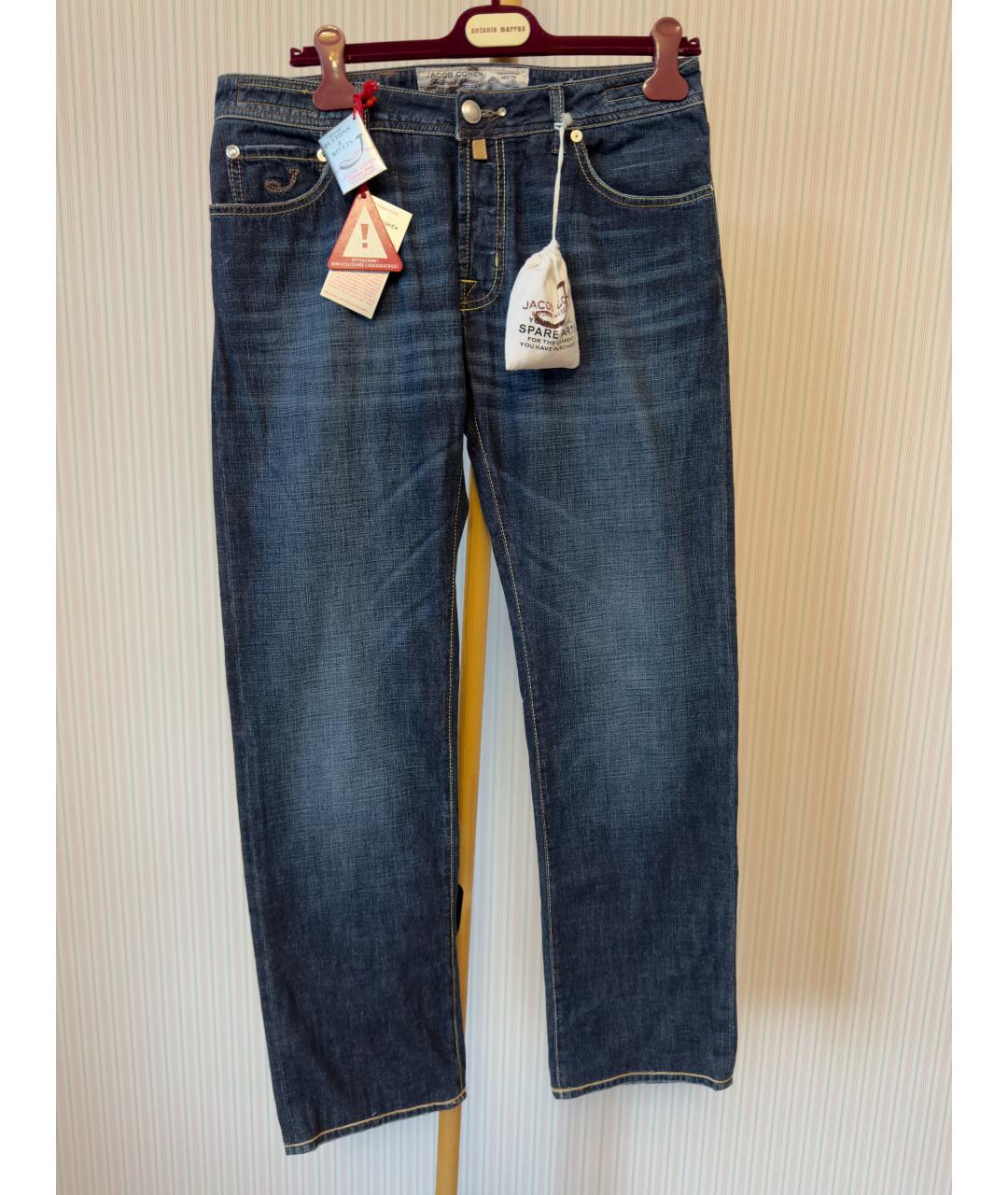 JACOB COHEN Синие хлопковые прямые джинсы, фото 6