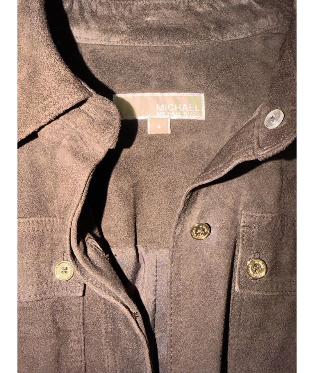 MICHAEL MICHAEL KORS Коричневое замшевое повседневное платье, фото 2