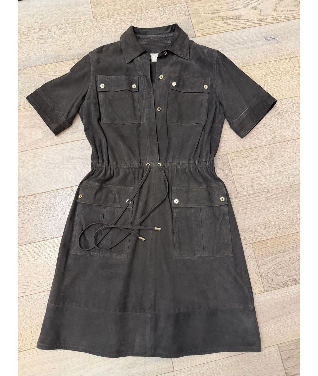 MICHAEL MICHAEL KORS Коричневое замшевое повседневное платье, фото 6