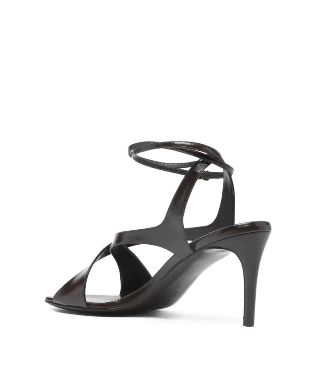 KHAITE Коричневые кожаные босоножки, фото 3