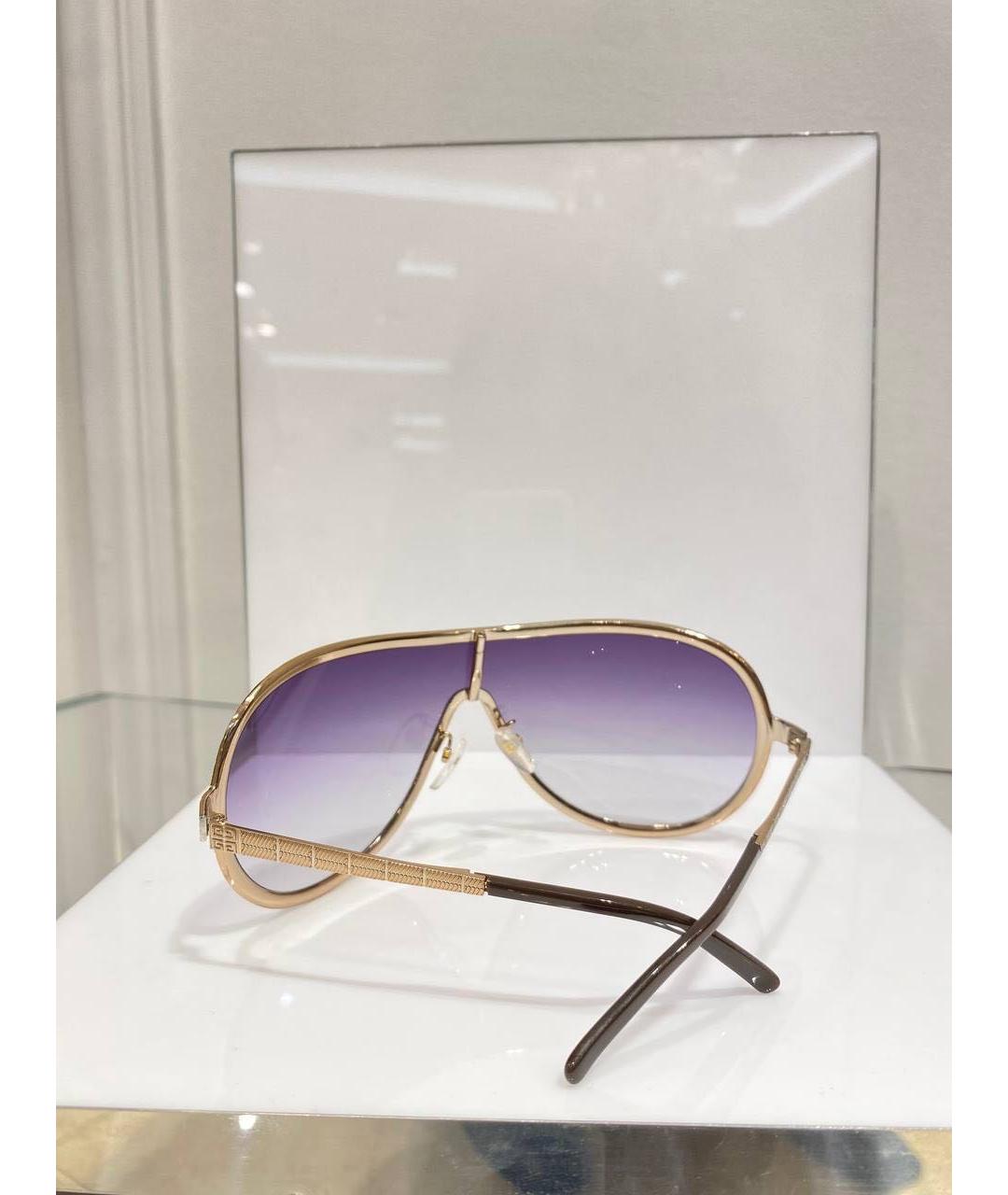 GIVENCHY Золотые металлические солнцезащитные очки, фото 3