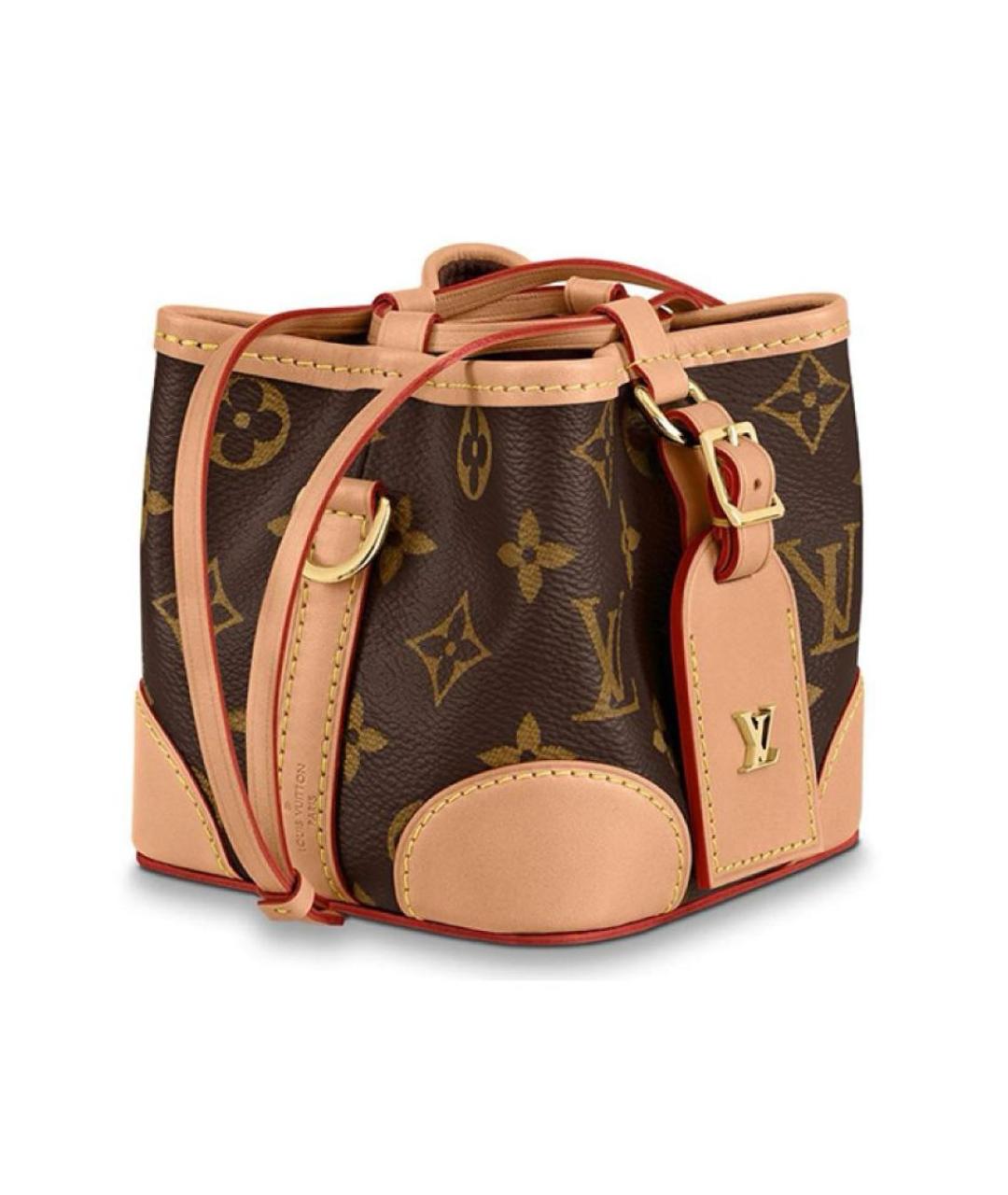 LOUIS VUITTON Коричневая кожаная сумка через плечо, фото 4