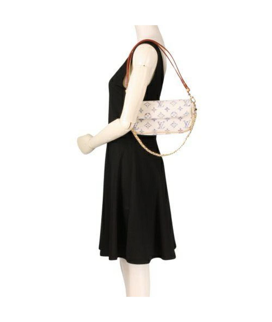 LOUIS VUITTON Белая кожаная сумка через плечо, фото 2