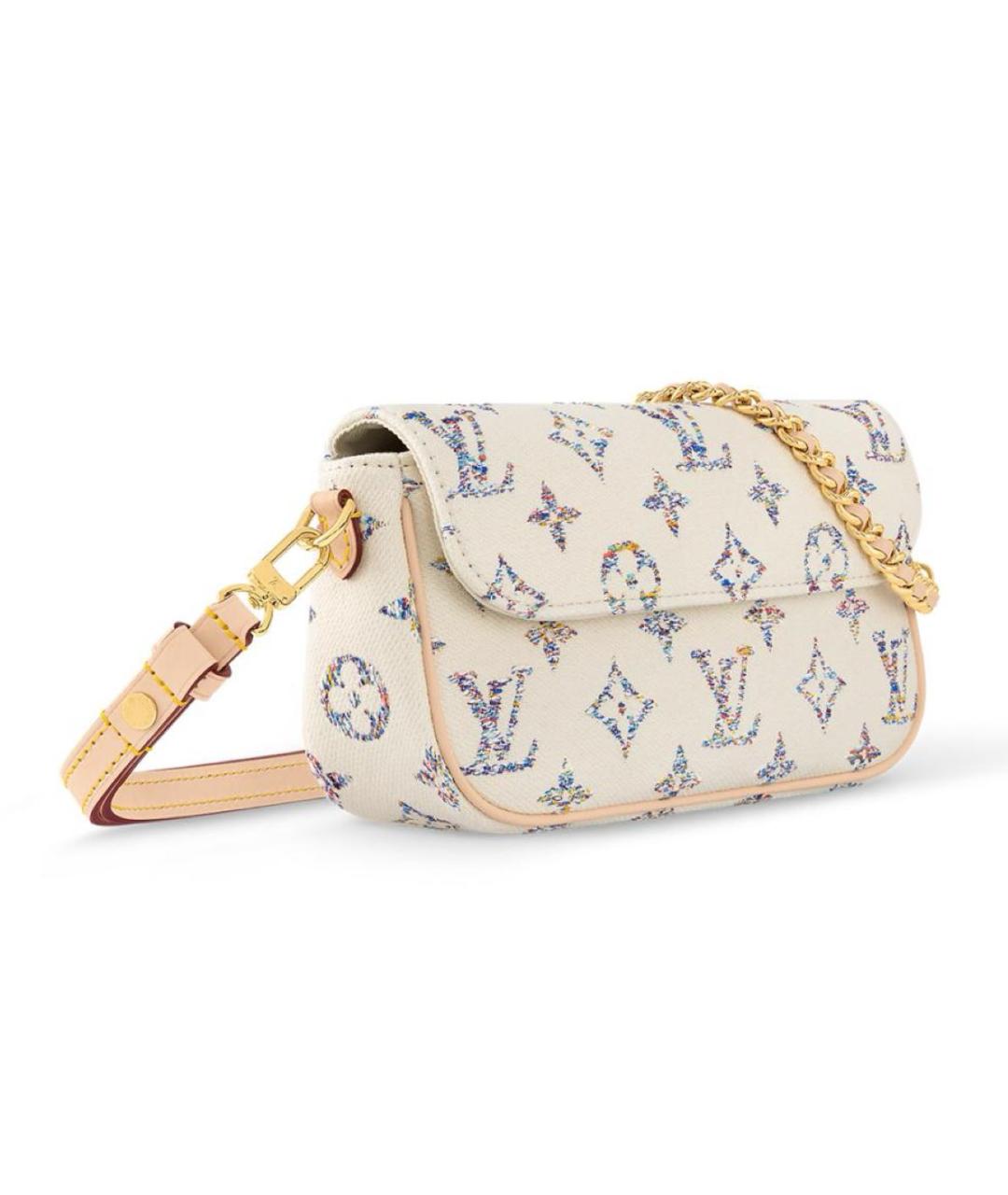 LOUIS VUITTON Белая кожаная сумка через плечо, фото 3