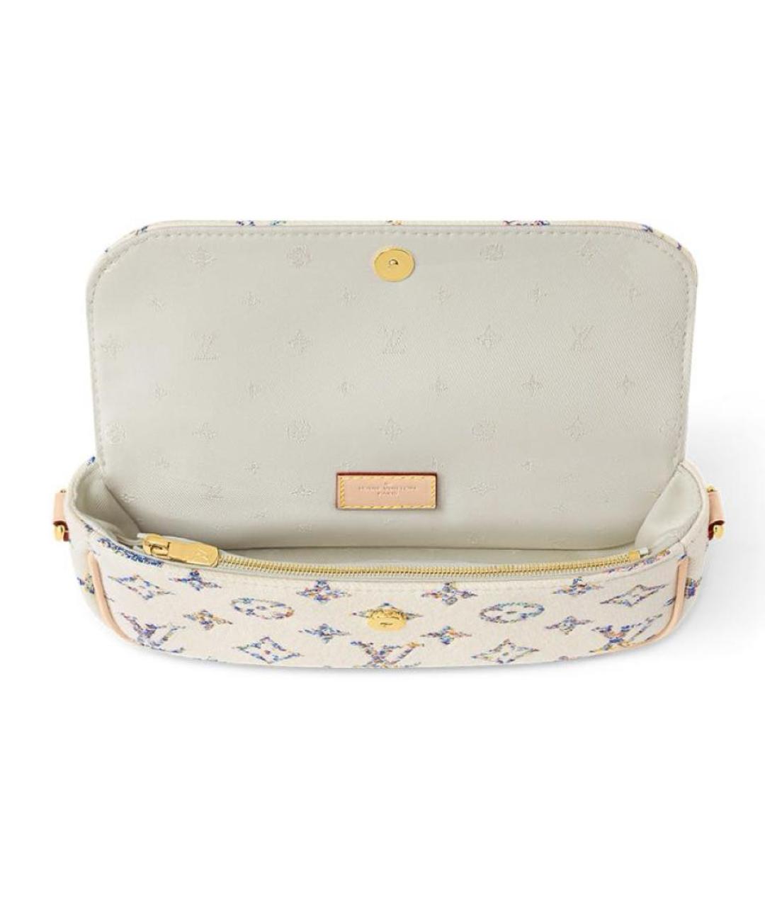 LOUIS VUITTON Белая кожаная сумка через плечо, фото 5