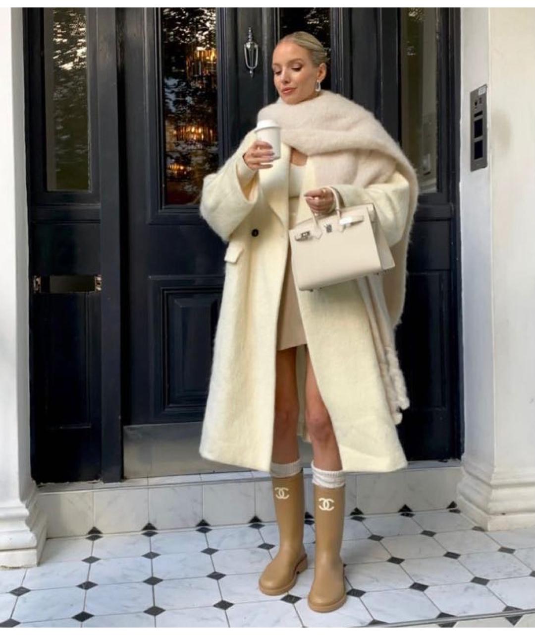 CHANEL Бежевые резиновые сапоги, фото 3