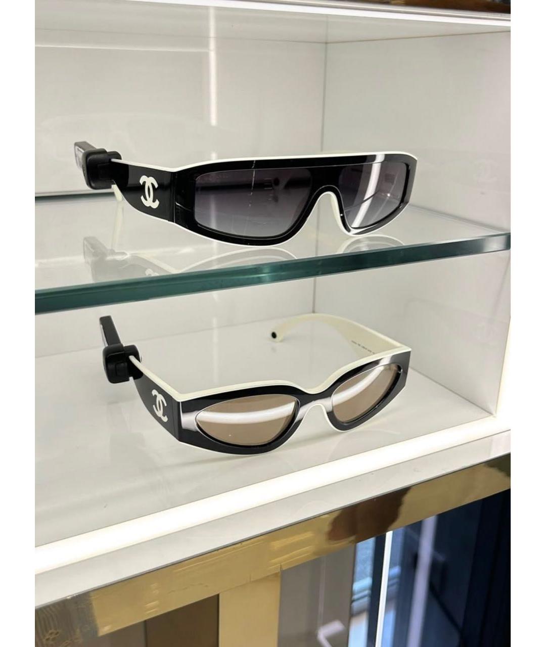 CHANEL Черные пластиковые солнцезащитные очки, фото 4