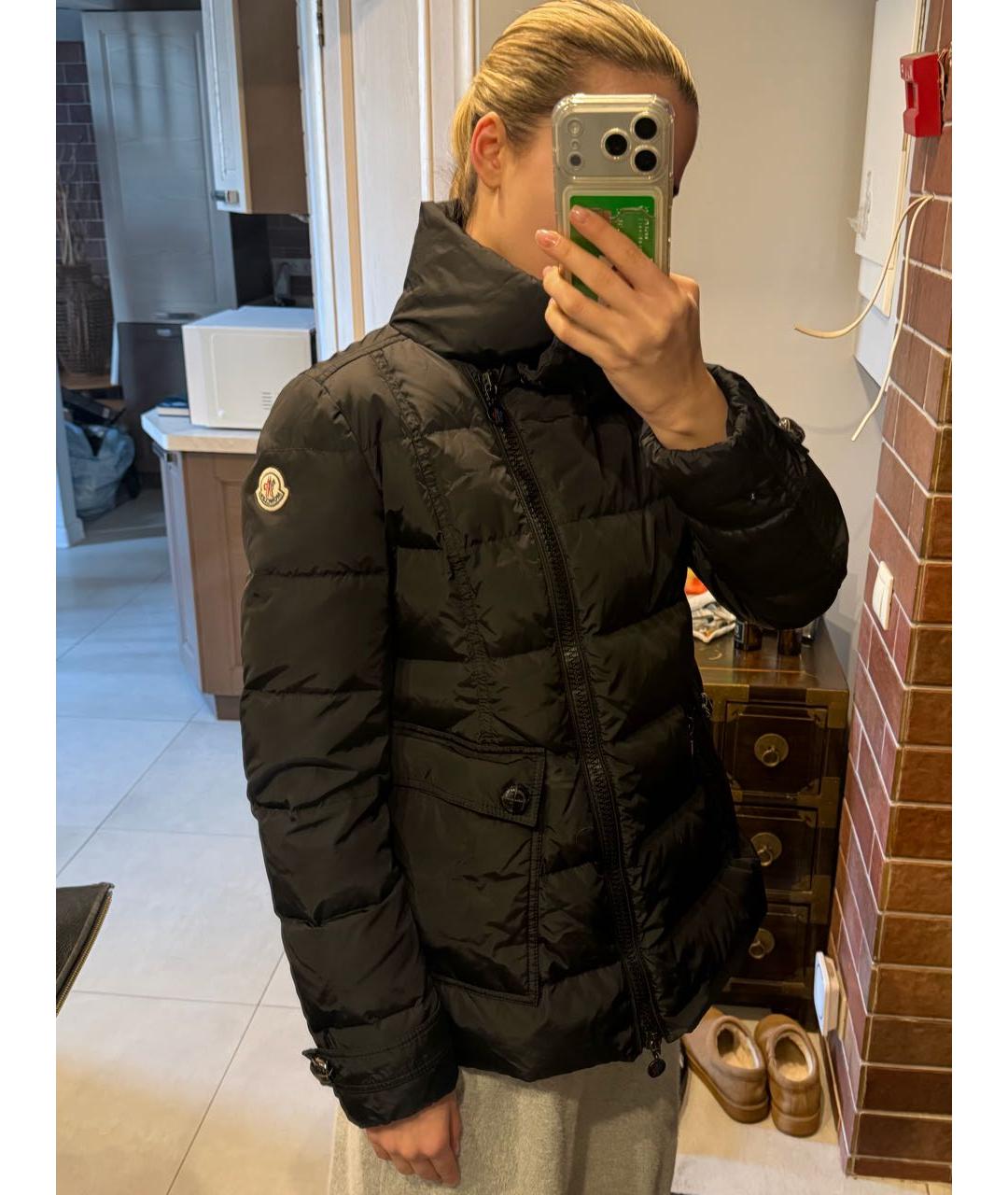 MONCLER Черный пуховик, фото 5