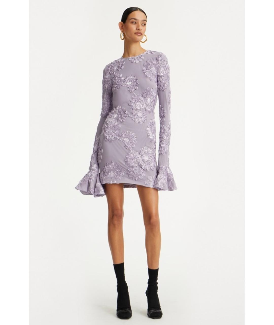 ROTATE Фиолетовое полиэстеровое коктейльное платье, фото 5